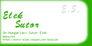 elek sutor business card